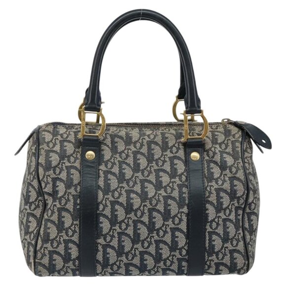 Christian Dior Trotter Canvas Hand Bag Canvas Navy Auth ep11158 - Picture 2 of 16